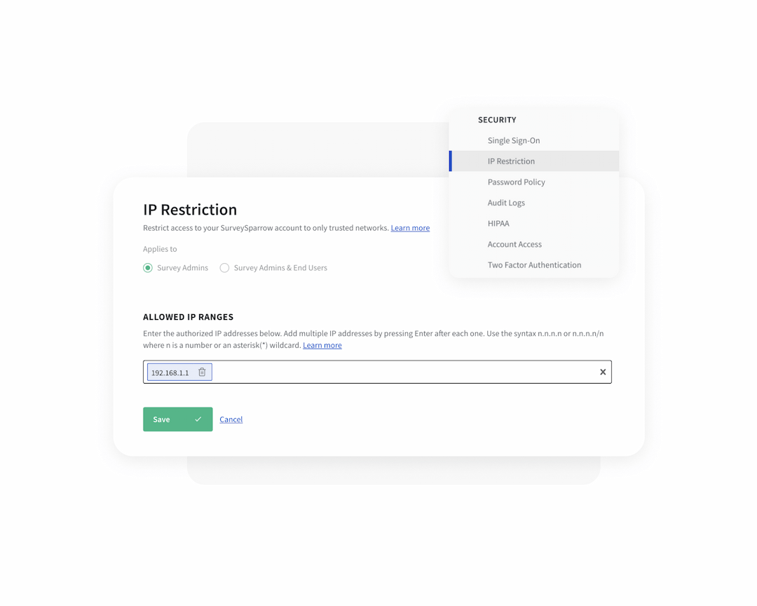 Selective access with IP whitelisting