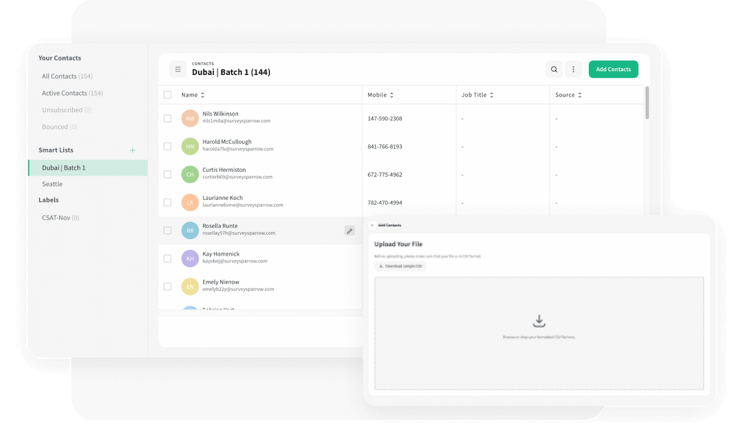 Contact onboarding with CSV & Excel Contact onboarding with CSV & Excel