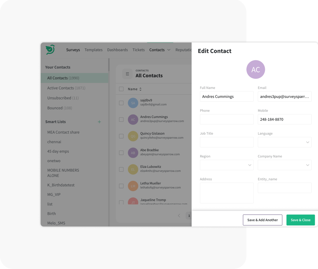 Effortlessly manage contacts and lists Effortlessly manage contacts and lists