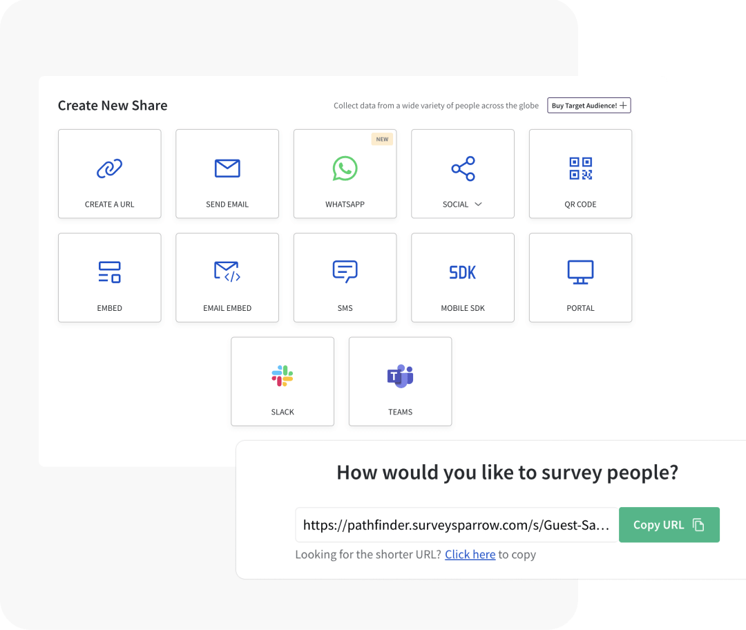 Multiple sharing options Multiple sharing options