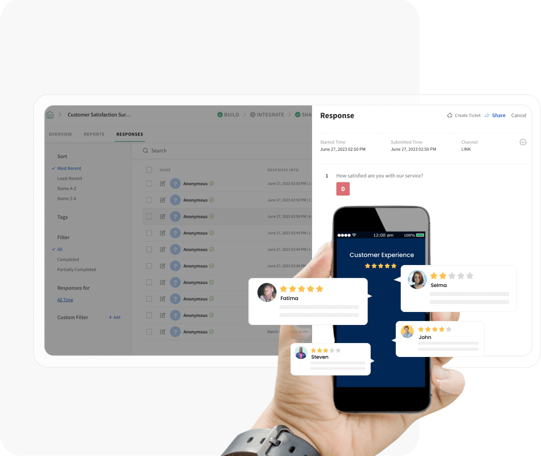 Channel responses into tickets Channel responses into tickets