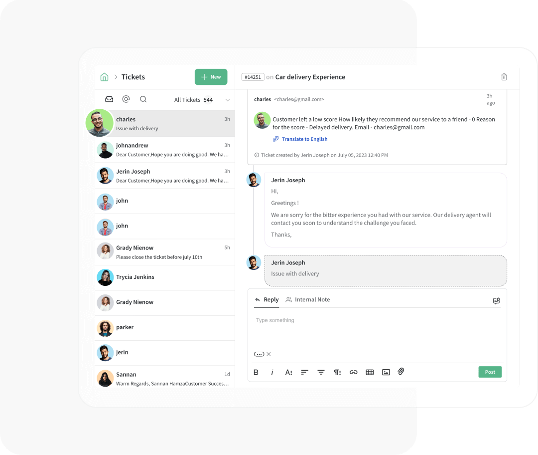 Unified inbox for all communication Unified inbox for all communication